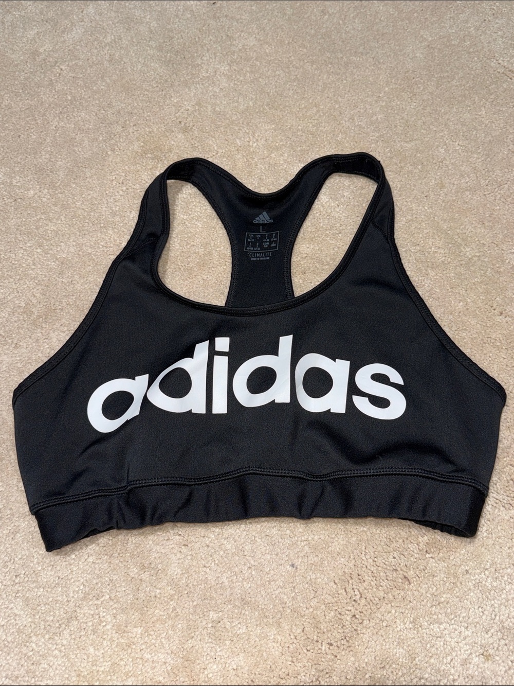 adidas Black Racerback Sports Bra